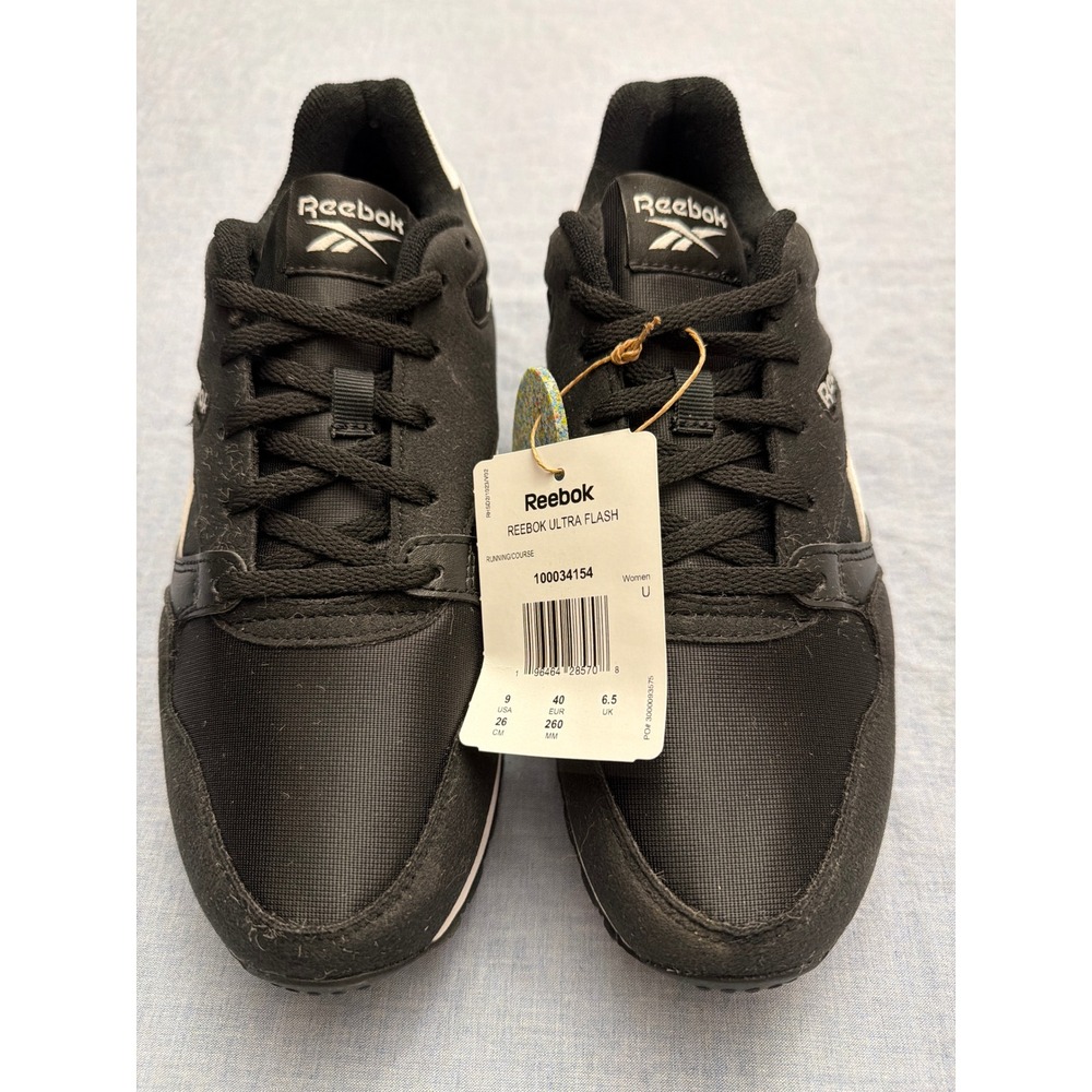 Reebok Ultra Flash Womens Running Shoes Black White Size 9 NEW